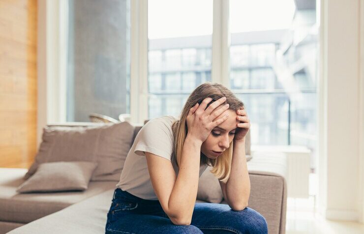 Konya'da Dikkat Eksikliği İle Baş Etmenin Yolları Konya Psikolojik Danışman woman sitting sofa home depressed 321831 4151 Konya Psikolojik Danışman